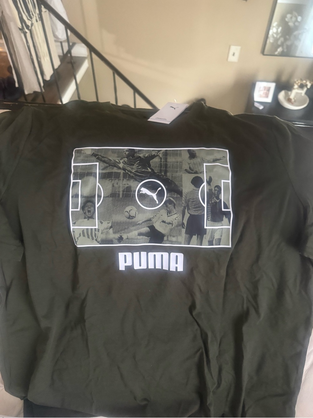 Puma Olive Green Soccer Graphic Tee